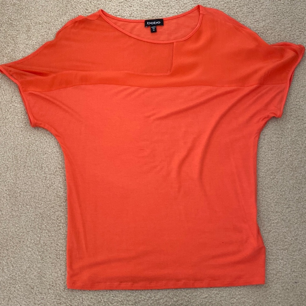 Bebe light orange/coral shirt